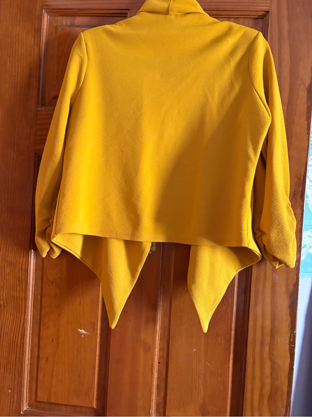 Hybrid & company Mustard Yellow Draped Open-Front Tunic